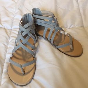 Gray “strappy” sandals